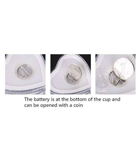 759 Heart Shape Activated Blinking Led Glass Cup