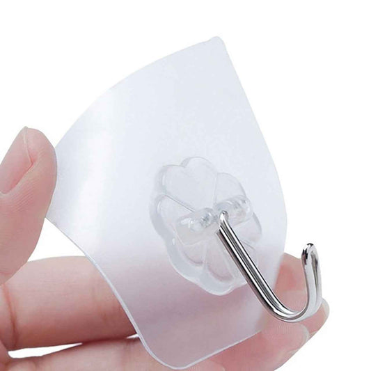 100 Pc Multipurpose Strong Small Stainless Steel Adhesive Wall Hooks - BeSh Deals