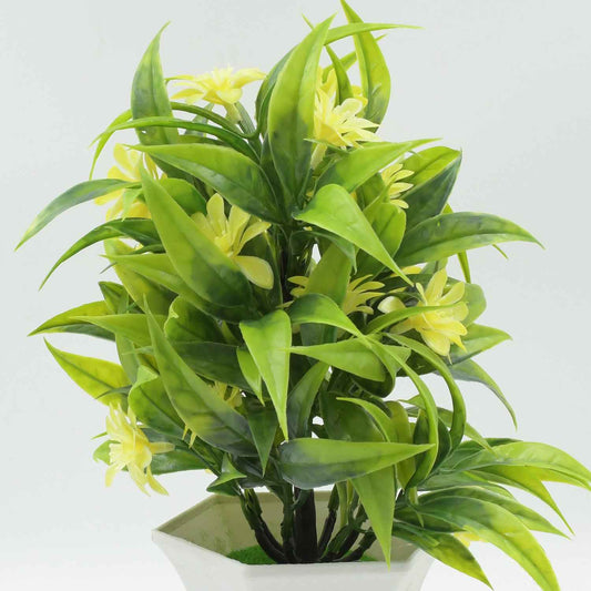 Wild Artificial Flower Plants With Cute Pot Flower Plant For Home Office Decor Tabletop And Desk Decoration Artificial Flower For Balcony Indoor Decor Plants For Living Room (1 Pc)