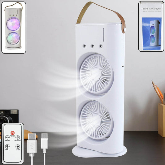 Electric Fan Desktop Double-head Powerful Air Cooler (1 Pc With Remote) - Best Deals at BeSh Deals®