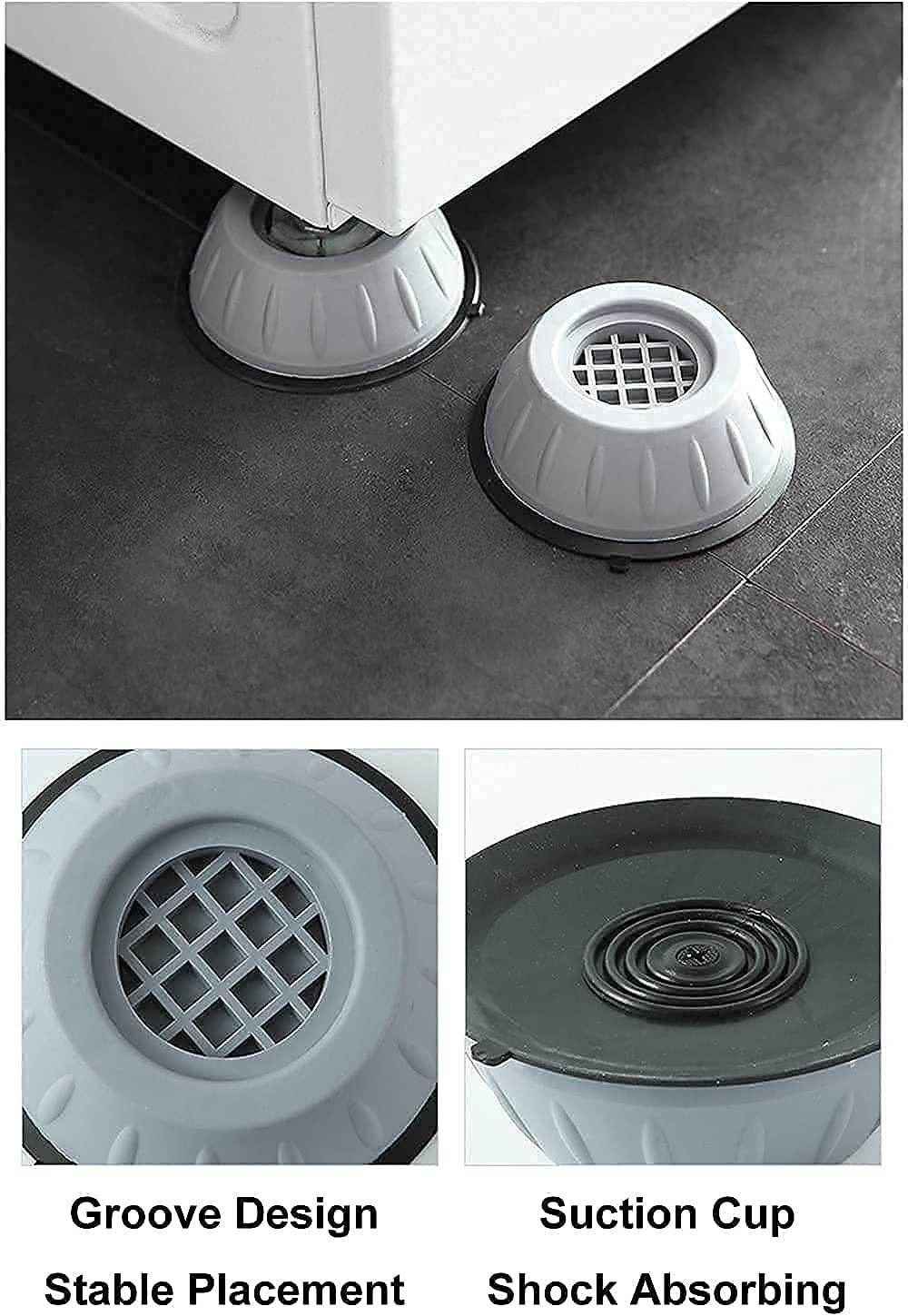 Anti Vibration Pad-Anti-vibration Pads For Washing Machine - 4 Pcs Shock Proof Feet For Washer ? Dryer, Great For Home, Laundry Room, Kitchen, Washer, Dryer, Table, Chair, Sofa, Bed (4 Units) - Best Deals at BeSh Deals®