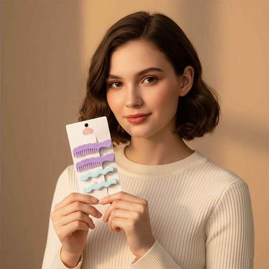 Comb-shaped Hair Clips Set For Girls Women Stylish Hair Pins (4 Pc )