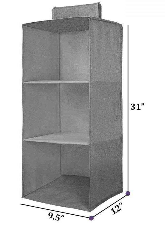 Hanging Wardrobe Organizer- 3 Shelves Non-Woven Fabric Hanging Storage Wardrobe Organizer - Best Deals at BeSh Deals®