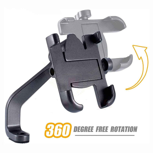 12674 Full Metal Body Bike Scooty 360 Degree Rotating Mobile Holder Stand For Bicycle Motorcycle Scooty For Maps And Gps Navigation Fits All Smartphones (1 Pc)