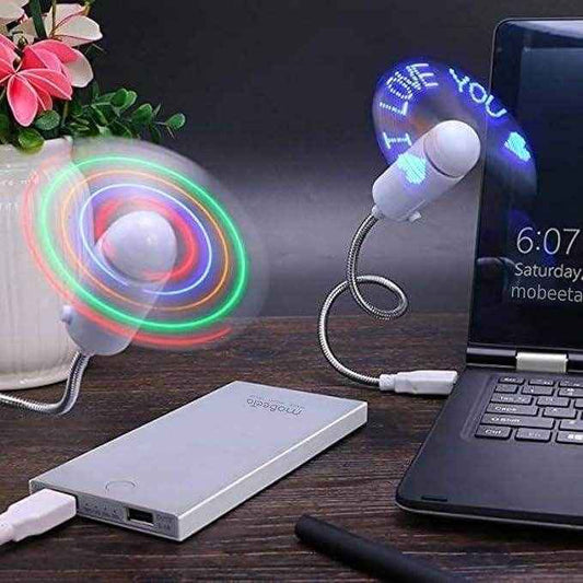 USB LED Fan with Programmable CD Customized Message - Best Deals at BeSh Deals®