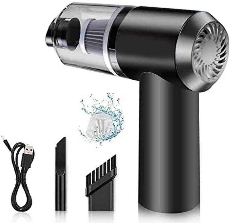 2 in 1 Car Vacuum Cleaner, Portable High-Power Handheld Wireless, Home and Car Dual USB Rechargeable (Black) - Best Deals at BeSh Deals®