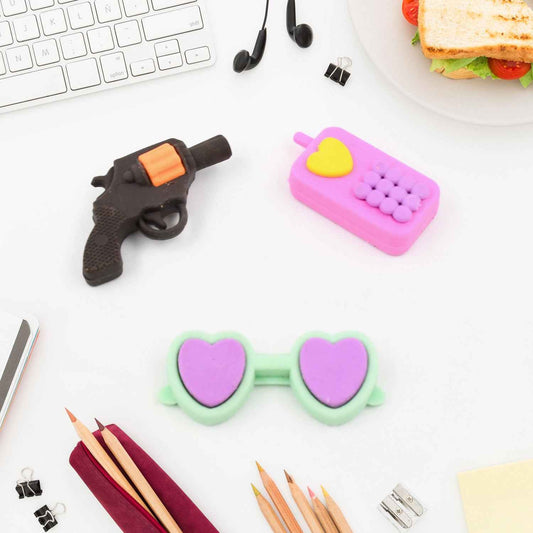 18027 Mix Design 1 Set Fancy Stylish Colorful Erasers For Children Different Designs Mix Eraser Set For Return Gift Birthday Party School Prize (1 Set)