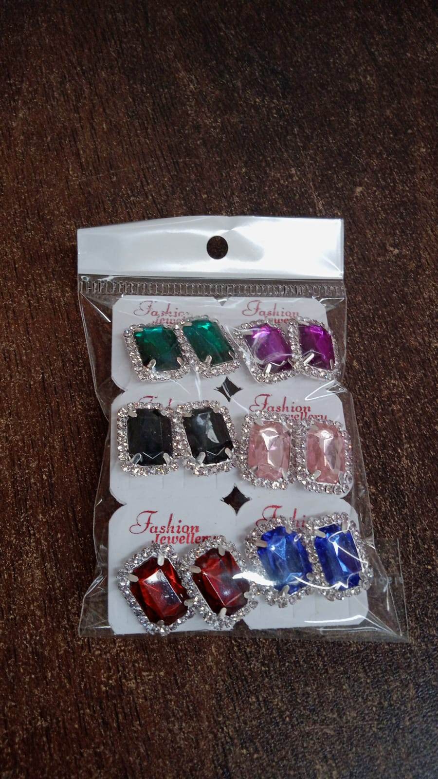 Diamond Jewellery Interchangeable Triangular Shaped Earrings (6 Pari Mix Color Design) - Best Deals at BeSh Deals®