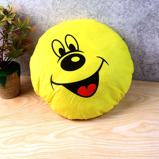 Cute Round Smiley Face Soft Pillow Cushion (30 X 30 Cm 1 Pc)