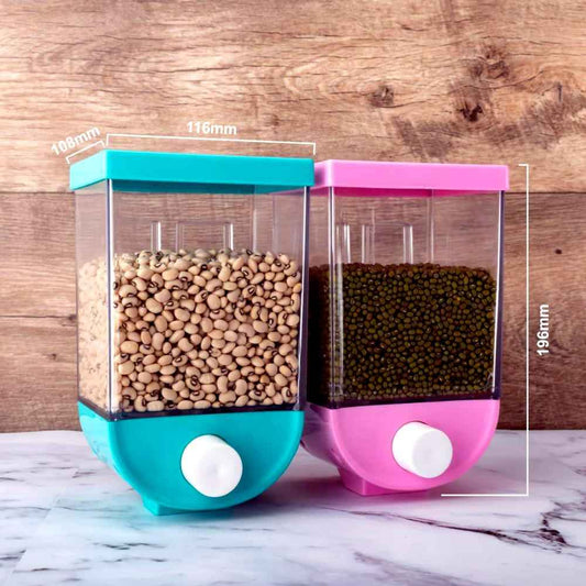 2259 Wall Mounted Cornflakescerealpulsesbeansoatmealcandynamkeendry Food Storage Boxtank - 1100 Ml (Assorted Color)