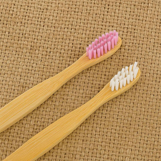 Eco Friendly Natural Bamboo Toothbrush With Medium Bristles (2 Pc) - BeSh Deals