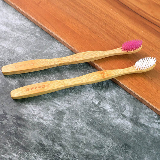 Eco-friendly Natural Bamboo Toothbrush With Medium Bristles (2 Pc) - Best Deals at BeSh Deals®