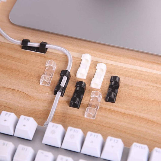 9502 Plastic Clips Stronger Adhesive Tape Cable Manager Wire Manager Wire Clamp Wire Clips For Cable Cable Organizer Cord Holder Cord Clips For Car Office And Home (20 Pcs Set)