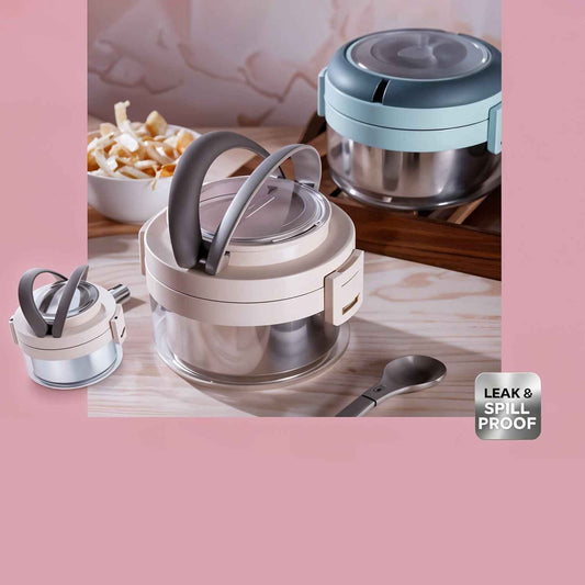 Ganesh Tiara 400Ml Stainless Steel Insulated Lunch Box With Leakproof Lid Folding Spoon - BeSh Deals®