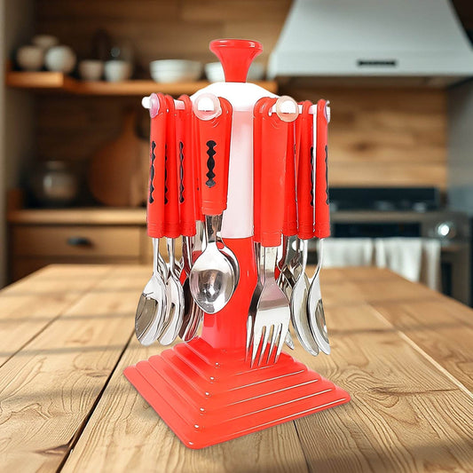 Classic Cutlery Set For Dining Table Stainless Steel 24-piece Set With Stand (1 Set - Best Deals at BeSh Deals®