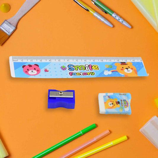4580 Cartoon Wooden Pencil Set For Kids Boys Return Gifts Birthday Party Space Stationary Set Pencil Eraser Sharpener Combo Kit For Kids Boys
