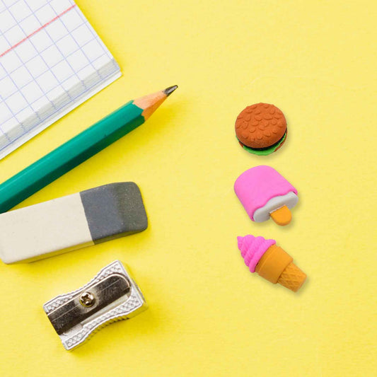 Mix Design Fancy Stylish Colorful Erasers (1 Set 3 Pc Set)