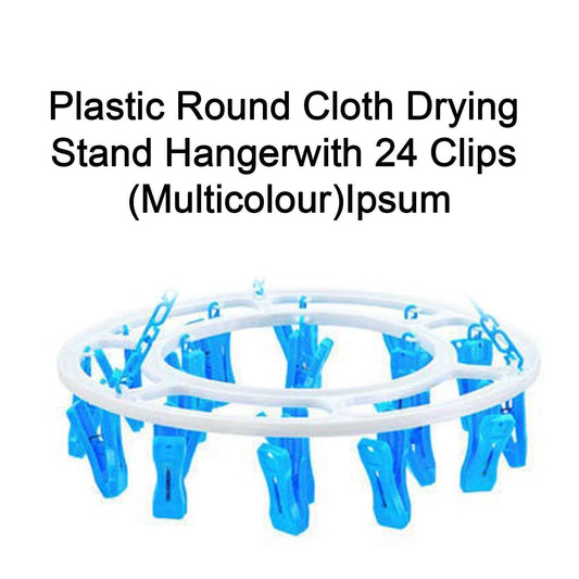 Plastic Round Cloth Drying Stand Hanger With 24 Clips (Multicolour) - BeSh Deals