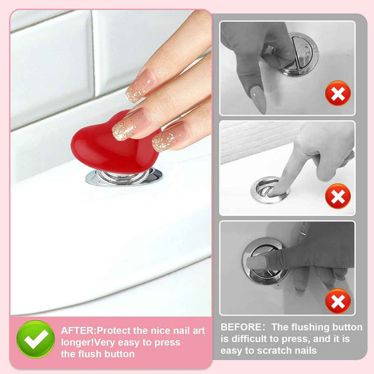 Multipurpose Cabinet Door Handle Drawer Heart Shaped Knob Pulls Toilet Press Button (4 Pc) - BeSh Deals