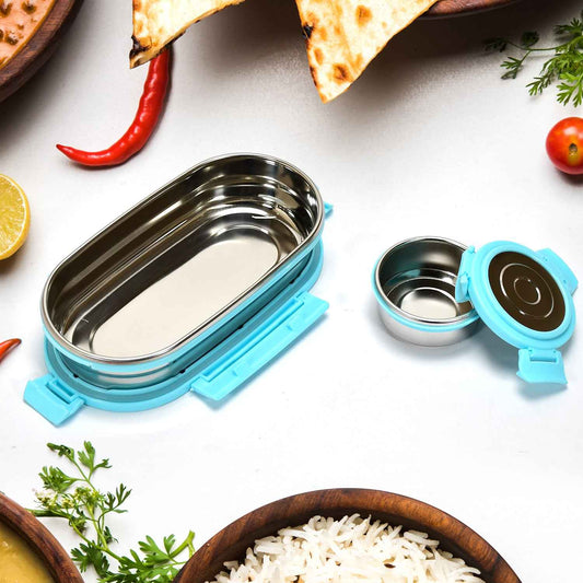 8141 Ganesh Stainless Steel Lunch Box Small Container ( Set Of 2 Pcs )