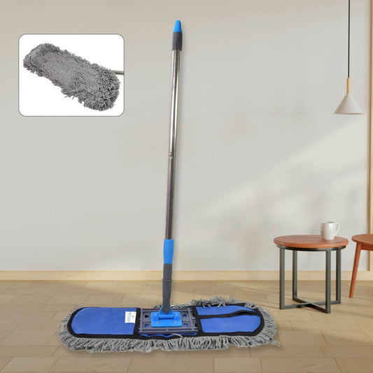 Wet And Dry Cotton Pad Floor Mop With Long Aluminium Handle (1 Pc Large) - Best Deals at BeSh Deals®