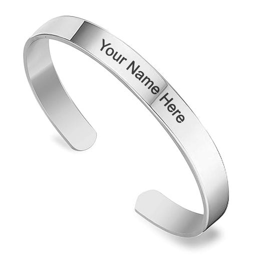 Customized Personalized Stylish Kada Bracelet (1 Pc Silver) - Best Deals at BeSh Deals®