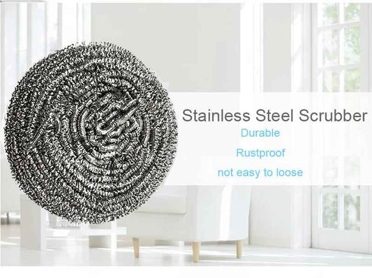 2384 Round Shape Stainless Steel Scrubber (Pack Of 6)