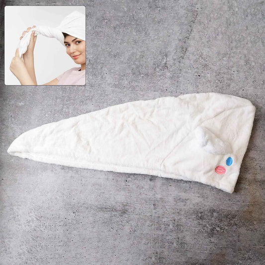 Premium Soft Microfiber Hair Drying Towel Wrap With Button (1 Pc)