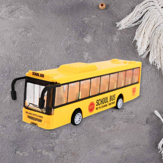 Inertia Bus Toys High Simulation Yellow Fine Details Mini Bus Model Car Toys Prizes For Gift Collections