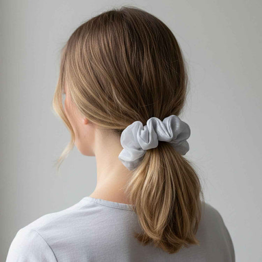 Dual-tone Satin Mesh Fabric Hair Scrunchie (1 Pc)