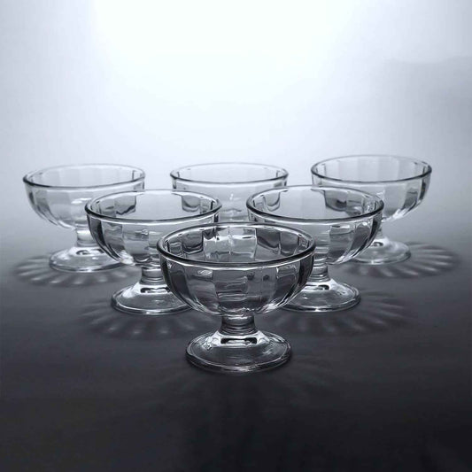 Premium Glass Ice Cream Dessert Bowl 6 Pc Set
