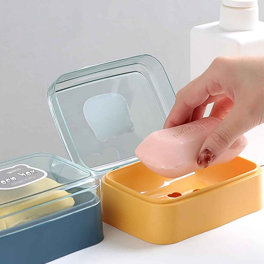 Plastic Soap Dish Portable Plastic Self Draining Soap Holder (1 Pc Mix Color)