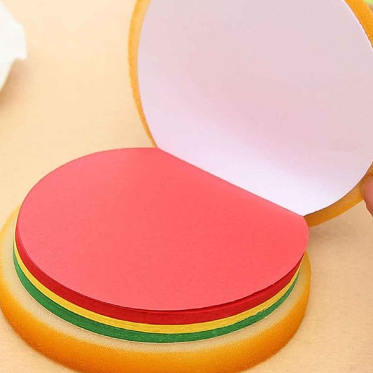 8073 Burger Shaped Notepad Sticky Notes Memo Pads Unique Mini Notes (Multicolor)