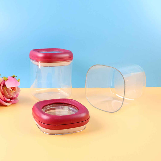 Transparent Twist Lock Kitchen Storage Container Set (Approx 800ml 2pc)
