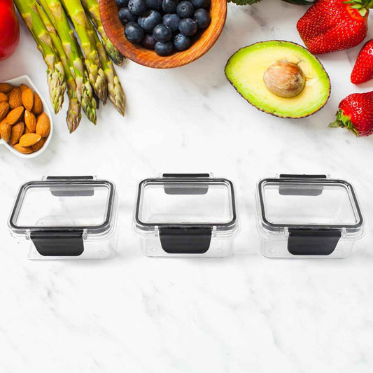Kitchen Storage Container With Air Seal Lock Lid (3 Piece Set 250 Ml)