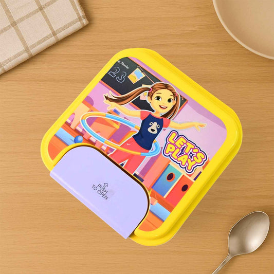 Kids Lunch Box Set With Small Inner Container Spoon Fork (1 Pc)