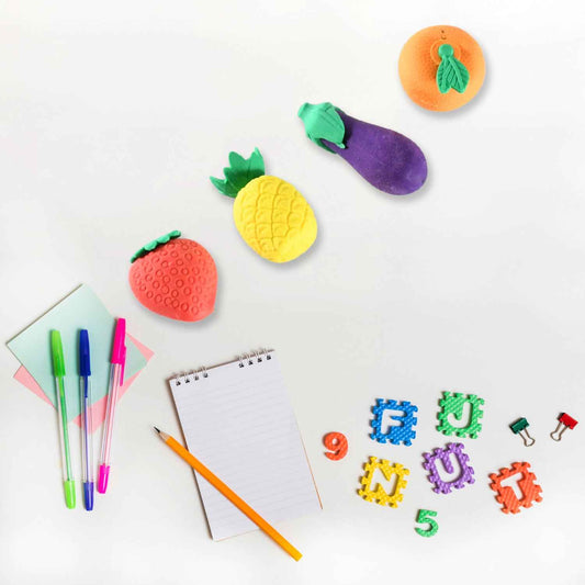8760 Mini Cute Vegetables And Fruits Erasers Or Pencil Rubbers For Kids 1 Set Fancy Stylish Colorful Erasers For Children Eraser Set For Return Gift Birthday Party School Prize 3d Erasers (4 Pc Set)