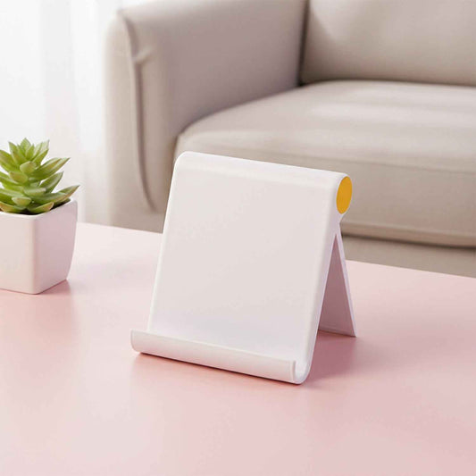 Plastic Foldable Desktop Mobile Stand (1 Pc White)