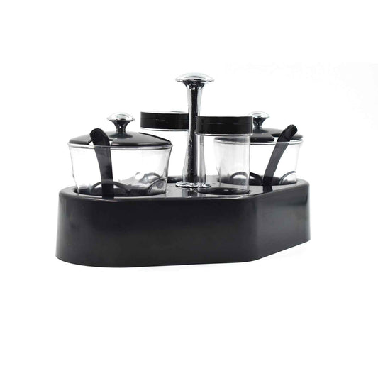 8122 Ganesh Rendy Condiment Set For Kitchen Transparent Jar For Easy To Access Spice 1 Piece Spice Set (Plastic)