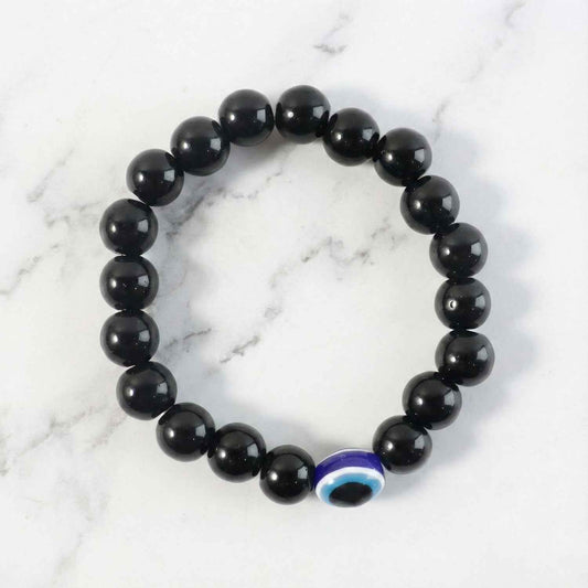 Elegant Dual-tone Crystal Beaded Stretch Bracelet (1 Pc)
