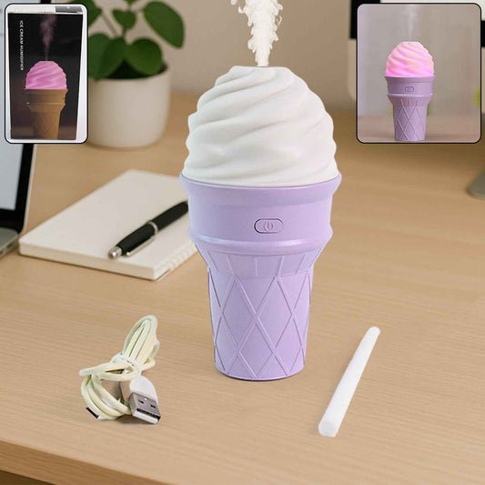 Ice Cream Cone Shape Air Freshener Humidifier (1pc Purple )