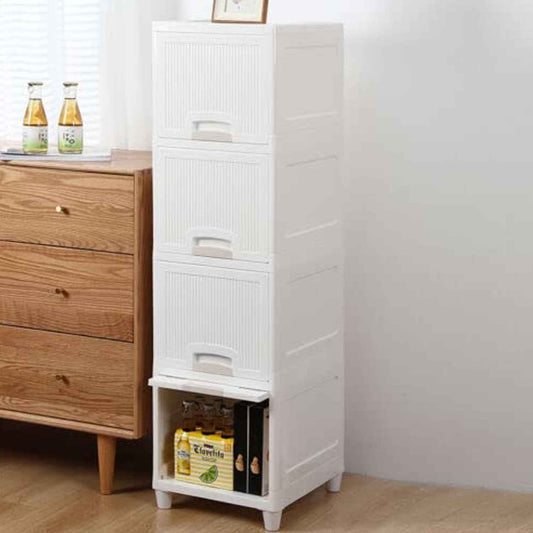 Multipurpose Storage Cabinet Storage Solutions Plastic Drawers Multi Layer Wardrobe Storage Drawers Foldable Multipurpose Drawer Units For Kitchen Bathroom Bedroom Cloth (4 Layer)