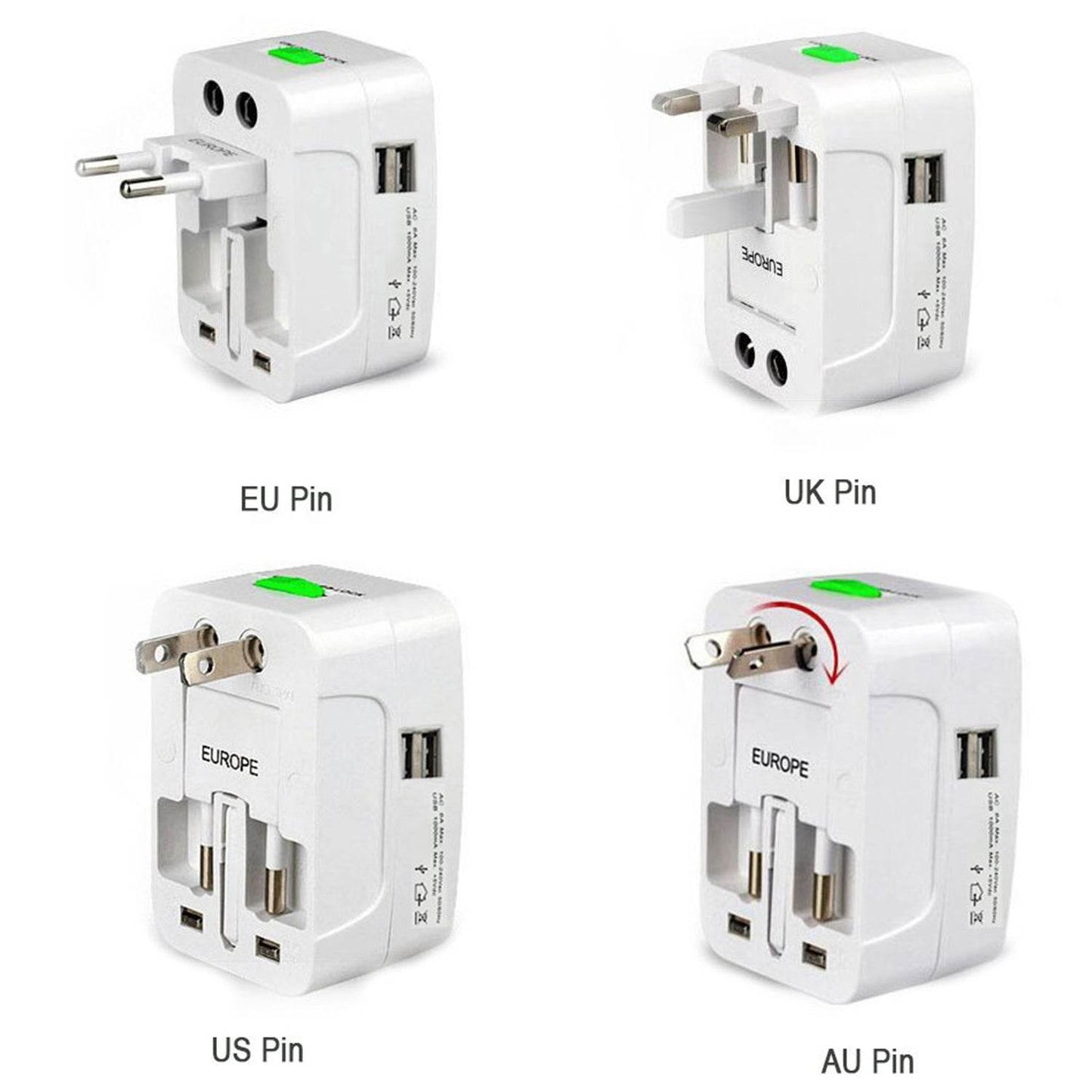 12671 All-in-one Universal Worldwide Travelling Ac Adaptor Plug (Au Uk Us Eu) International Power Charger Electric Usb Power Plug Socket Adapter Converter (1 Pc) - Best Deals at BeSh Deals®