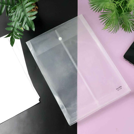 Mix Design Transparent Document Folder A4 Size Clear File Protector (1 Pc)