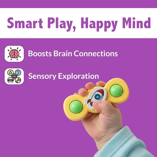 Colour Baby Spinner Toy Set Suction Cup Sensory Spin Toys (3 Pc Set)