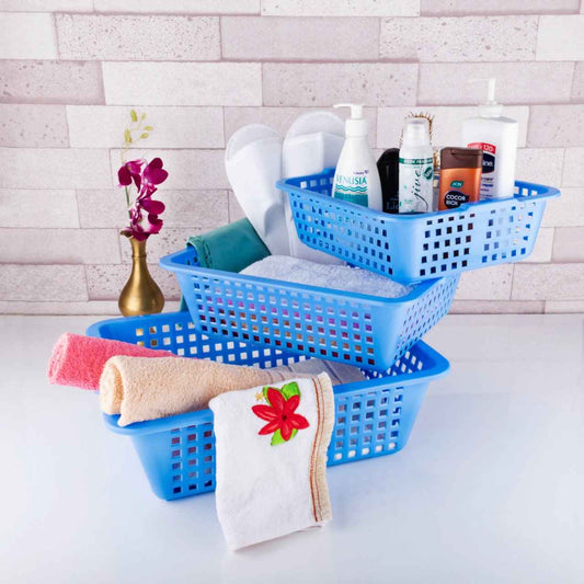 Plastic Multiple Size Cane Fruit Baskets (3 Size Large Medium Small) - BeSh Deals