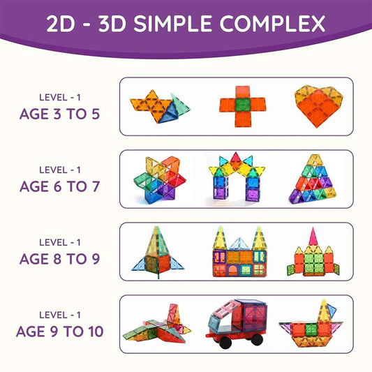Magnetic Building Tiles Construction Toy Set (16 Pc Set)