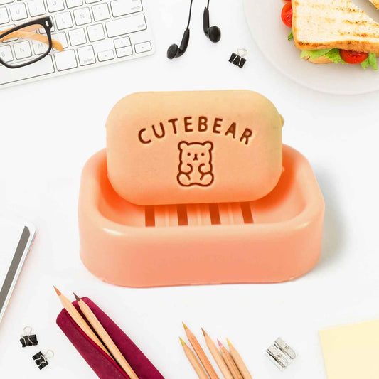 Cute Soap Shaped Erasers With Plastic Case (1 Pc With Case) - BeSh Deals