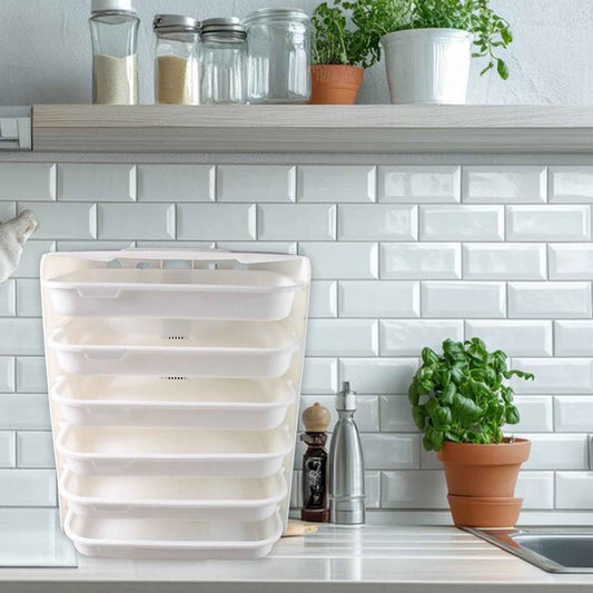 Plastic 6 Layer Wall-mounted Food Organizer Rack (1 Set)