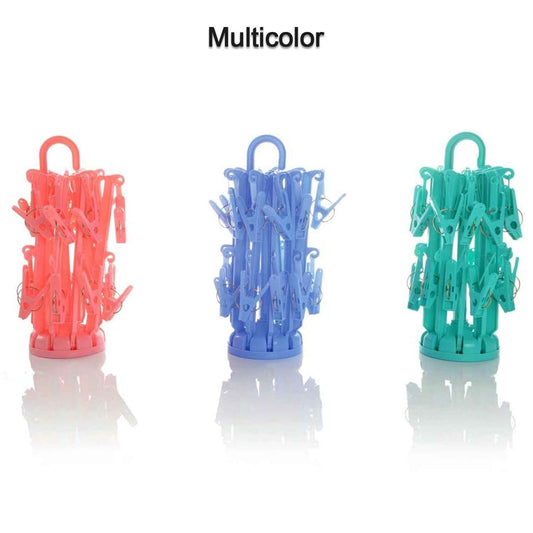 7045 Plastic Foldable Underwear Hanging Dryer Clothes Clips Hanger Drying Rack Clothes Hangers With 16 Clips Clip Hanger Drip Hanger For Drying Underwear Baby Clothes Socks Bras Towel Cloth Diapers Gloves
